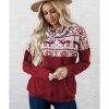 Azura Exchange Christmas Elk Print Cowl Neck Knit Top – 2XL