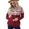 Azura Exchange Christmas Elk Print Cowl Neck Knit Top – 2XL