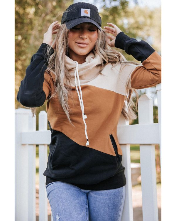 Azura Exchange Cozy Colorblock Hoodie with Side Pockets – L