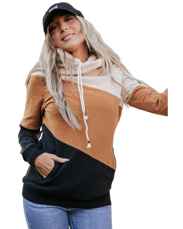 Azura Exchange Cozy Colorblock Hoodie with Side Pockets – L