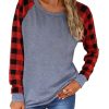 Azura Exchange Raglan Plaid Long Sleeve Top – 2XL