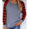 Azura Exchange Raglan Plaid Long Sleeve Top – 2XL