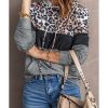 Azura Exchange Leopard Colorblock Hoodie – M