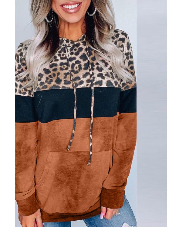 Azura Exchange Leopard Tie Dye Colorblock Hoodie – 2XL