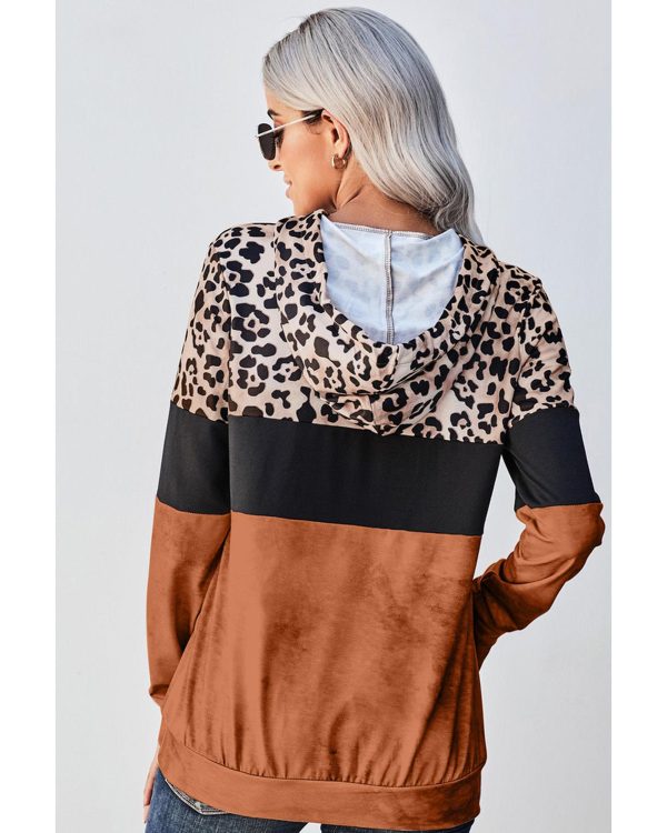 Azura Exchange Leopard Tie Dye Colorblock Hoodie – 2XL