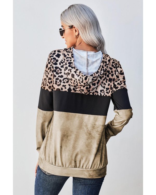 Azura Exchange Leopard Tie Dye Colorblock Hoodie – 2XL