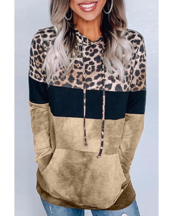 Azura Exchange Leopard Tie Dye Colorblock Hoodie – 2XL