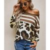 Azura Exchange Leopard Striped Long Sleeves Blouse – 2XL