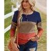 Azura Exchange Lace Splicing Color Block Long Sleeve Top – 2XL