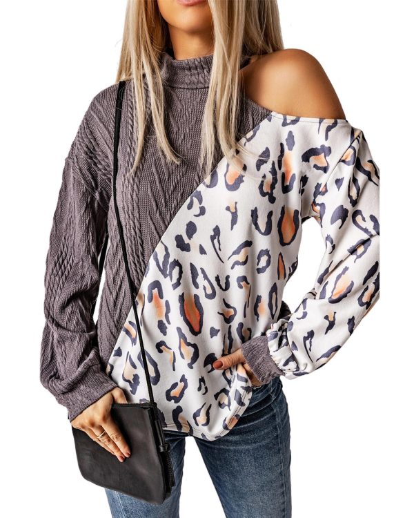 Azura Exchange Cold Shoulder Turtleneck Top – L