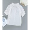 Azura Exchange Frill Neck Puff Sleeve Blouse – L