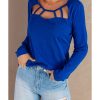 Azura Exchange Cut-out Long Sleeve Top – L