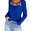 Azura Exchange Cut-out Long Sleeve Top – L