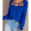 Azura Exchange Cut-out Long Sleeve Top – L