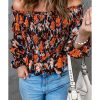 Azura Exchange Floral Off-The-Shoulder Smocked Top – 2XL