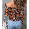 Azura Exchange Floral Off-The-Shoulder Smocked Top – 2XL