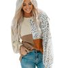 Azura Exchange Ribbed Khaki Leopard Patchwork Long Sleeve Top – S