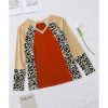 Azura Exchange Leopard V Neck Long Sleeve Top – 2XL