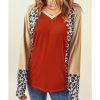 Azura Exchange Leopard V Neck Long Sleeve Top – 2XL