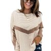 Azura Exchange Patchwork Striped Long Sleeve Top – L