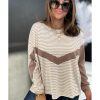 Azura Exchange Patchwork Striped Long Sleeve Top – L