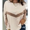 Azura Exchange Patchwork Striped Long Sleeve Top – L