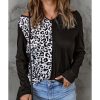 Azura Exchange Leopard Cut Out Long Sleeve Top – L