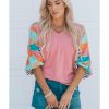 Azura Exchange Color Block Bubble Sleeve Top – 2XL