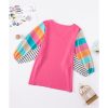 Azura Exchange Bubble Sleeve Stripe Color Block Top – M