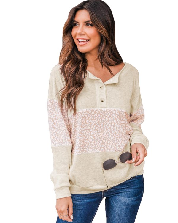 Azura Exchange Colorblock Animal Print Pullover – L