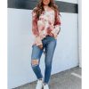 Azura Exchange Tie Dye Long Sleeve Crew Neck Top – L