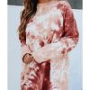 Azura Exchange Tie Dye Long Sleeve Crew Neck Top – L