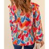 Azura Exchange Paint Print Ruffled Detail Loose Blouse – L