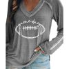 Azura Exchange Game Day Soccer Graphic Print Long Sleeve Top – M