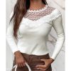 Azura Exchange Crochet Detail Long Sleeve Top – 2XL