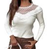 Azura Exchange Crochet Detail Long Sleeve Top – 2XL