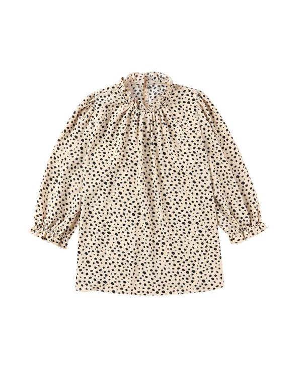 Azura Exchange Frilled Neck Cheetah Blouse – L