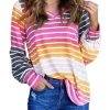 Azura Exchange Gradient Striped Long Sleeve V-Neck Blouse – L