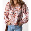 Azura Exchange Pattern Print Ruffled Pleated Long Sleeve Blouse – 2XL