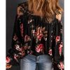 Azura Exchange Lace Patchwork Cold Shoulder Blouse – M