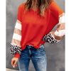 Azura Exchange Leopard Stripe Lantern Sleeve Top – L