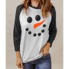 Azura Exchange Christmas Funny Face Print Color Block Top – M