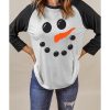 Azura Exchange Christmas Funny Face Print Color Block Top – M