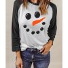 Azura Exchange Christmas Funny Face Print Color Block Top – M