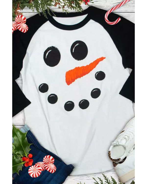 Azura Exchange Christmas Funny Face Print Color Block Top – M