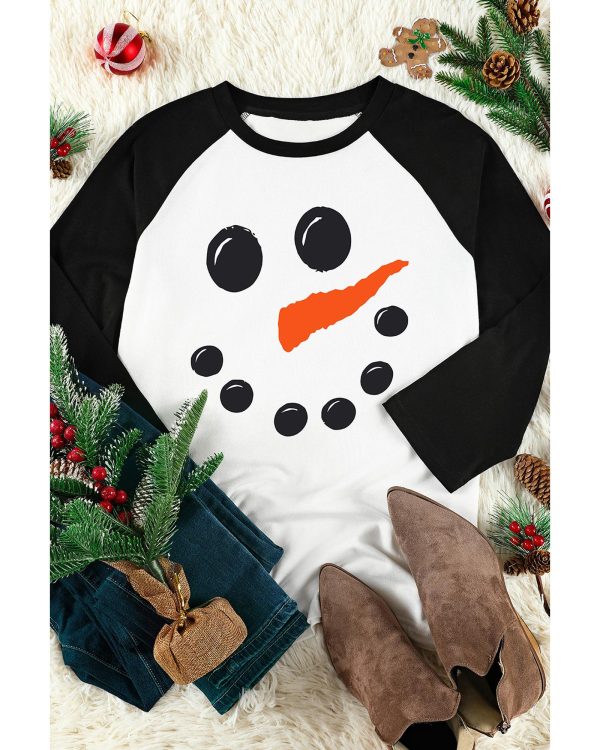 Azura Exchange Christmas Funny Face Print Color Block Top – M