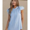 Azura Exchange Frilled Neck Textured Blouse – S