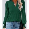 Azura Exchange Frill V Neck Puff Long Sleeve Top – XL