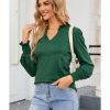 Azura Exchange Frill V Neck Puff Long Sleeve Top – XL