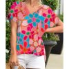 Azura Exchange Abstract Print V Neck Dolman Blouse – L